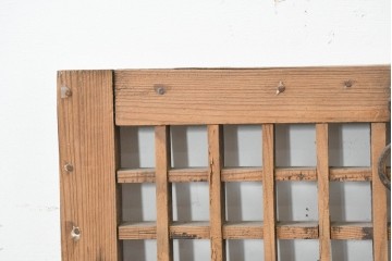 中国アンティーク建具　1900年頃　李朝風建具　均整の取れた格子意匠が魅力の窓2枚(1対)セット　(R-089937)