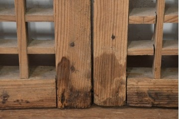中国アンティーク建具　1900年頃　李朝風建具　均整の取れた格子意匠が魅力の窓2枚(1対)セット　(R-089937)