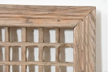 中国アンティーク建具　1900年頃　李朝風建具　均整の取れた格子意匠が魅力の窓2枚(1対)セット　(R-089938)