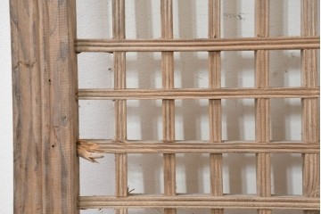 中国アンティーク建具　1900年頃　李朝風建具　均整の取れた格子意匠が魅力の窓2枚(1対)セット　(R-089938)