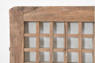 中国アンティーク建具　1900年頃　李朝風建具　規則正しい格子意匠が魅力の窓1枚　(R-089940)