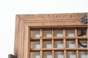 中国アンティーク建具　1900年頃　端正な格子組みが趣深い両開き戸2枚(1対)セット　(R-089950)