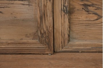 中国アンティーク建具　1900年頃　端正な格子組みが趣深い両開き戸2枚(1対)セット　(R-089951)