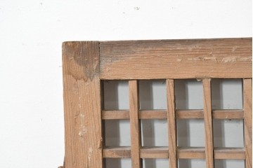 中国アンティーク建具　1900年頃　李朝風建具　均整の取れた格子意匠が魅力の窓2枚(1対)セット　(R-089952)