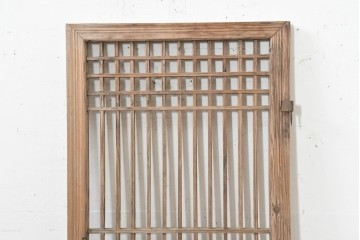 中国アンティーク建具　1900年頃　李朝風建具　均整の取れた格子意匠が魅力の窓1枚　(R-089953)
