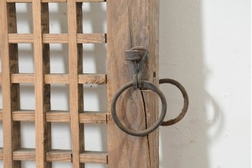 中国アンティーク建具　1900年頃　李朝風建具　均整の取れた格子意匠が魅力の窓1枚　(R-089954)
