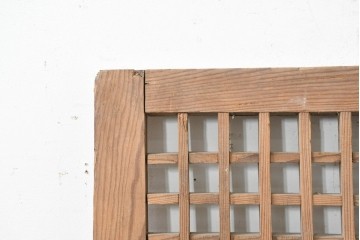 中国アンティーク建具　1900年頃　李朝風建具　均整の取れた格子意匠が魅力の窓2枚(1対)セット　(R-089955)