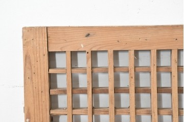 中国アンティーク建具　1900年頃　李朝風建具　均整の取れた格子意匠が魅力の窓2枚(1対)セット　(R-089956)