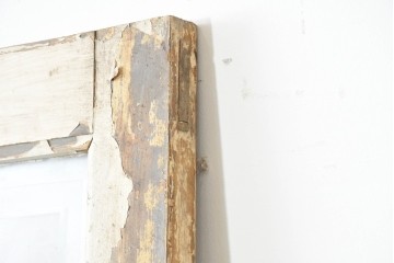 フランスアンティーク建具　1900年頃　庭園を描いた美しいエッチングガラス入りドア1枚　(R-089963)