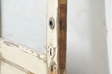 フランスアンティーク建具　1900年頃　庭園を描いた美しいエッチングガラス入りドア1枚　(R-089963)