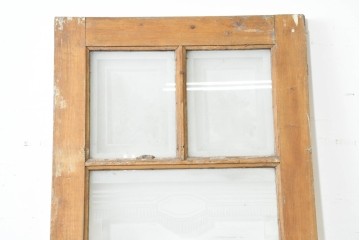 フランスアンティーク建具　1900年頃　庭園を描いた美しいエッチングガラス入りドア1枚　(R-089963)