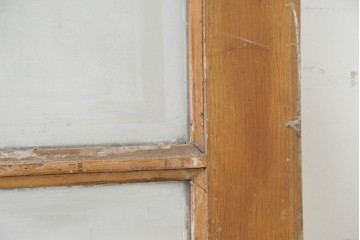 フランスアンティーク建具　1900年頃　庭園を描いた美しいエッチングガラス入りドア1枚　(R-089963)