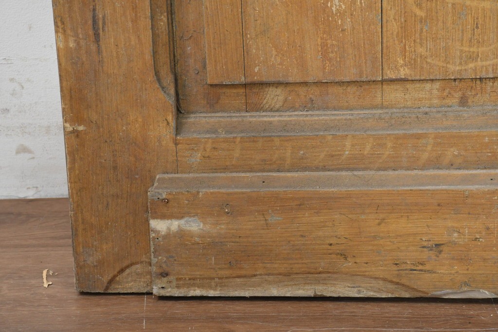 フランスアンティーク建具　1900年頃　庭園を描いた美しいエッチングガラス入りドア1枚　(R-089963)