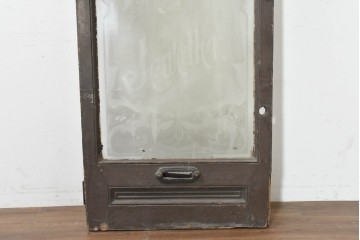 イギリスアンティーク建具　1920年頃　優美な装飾模様のエッチングガラス入りドア1枚　(R-089965)