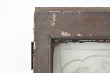 イギリスアンティーク建具　1920年頃　優美な装飾模様のエッチングガラス入りドア1枚　(R-089965)