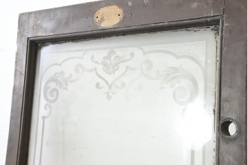 イギリスアンティーク建具　1920年頃　優美な装飾模様のエッチングガラス入りドア1枚　(R-089965)