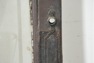 イギリスアンティーク建具　1920年頃　優美な装飾模様のエッチングガラス入りドア1枚　(R-089965)