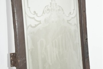 イギリスアンティーク建具　1920年頃　優美な装飾模様のエッチングガラス入りドア1枚　(R-089965)