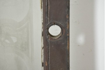 イギリスアンティーク建具　1920年頃　優美な装飾模様のエッチングガラス入りドア1枚　(R-089965)