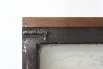 イギリスアンティーク建具　1920年頃　優美な装飾模様のエッチングガラス入りドア1枚　(R-089965)