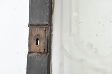 イギリスアンティーク建具　1920年頃　優美な装飾模様のエッチングガラス入りドア1枚　(R-089965)