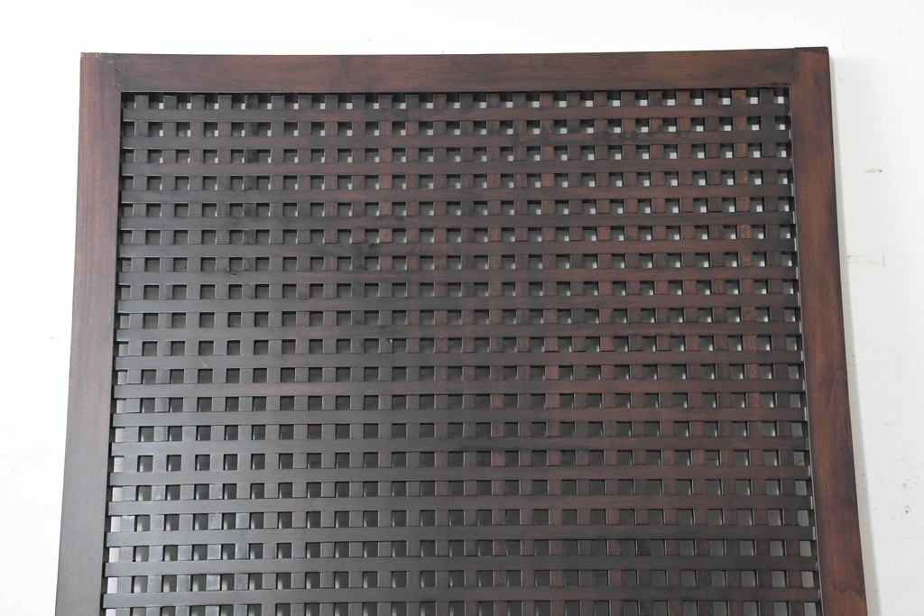 新古　未使用展示品　特大サイズ　落ち着いた色合いの端正なマス目格子パネル1枚　(R-089966)