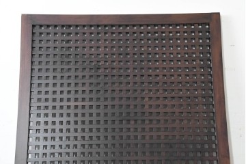 新古　未使用展示品　特大サイズ　落ち着いた色合いの端正なマス目格子パネル1枚　(R-089966)