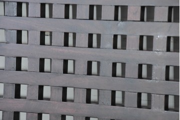 新古　未使用展示品　特大サイズ　落ち着いた色合いの端正なマス目格子パネル1枚　(R-089966)