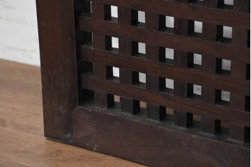 新古　未使用展示品　特大サイズ　落ち着いた色合いの端正なマス目格子パネル1枚　(R-089966)