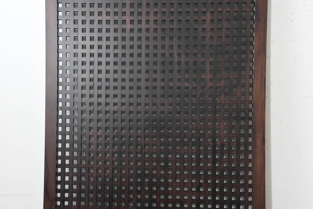 新古　未使用展示品　特大サイズ　落ち着いた色合いの端正なマス目格子パネル1枚　(R-089966)