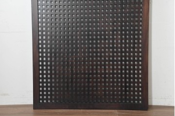 新古　未使用展示品　特大サイズ　落ち着いた色合いの端正なマス目格子パネル1枚　(R-089966)