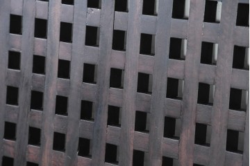 新古　未使用展示品　特大サイズ　落ち着いた色合いの端正なマス目格子パネル1枚　(R-089967)