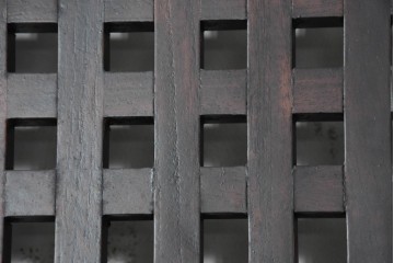 新古　未使用展示品　特大サイズ　落ち着いた色合いの端正なマス目格子パネル1枚　(R-089967)