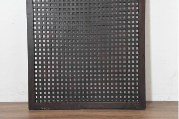 新古　未使用展示品　特大サイズ　落ち着いた色合いの端正なマス目格子パネル1枚　(R-089967)