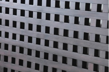 新古　未使用展示品　特大サイズ　落ち着いた色合いの端正なマス目格子パネル1枚　(R-089967)
