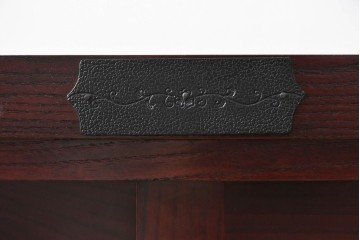 中古　美品　筑後民芸　川野工芸　力強く美しい木目が際立つ飾り棚　(R-089988)