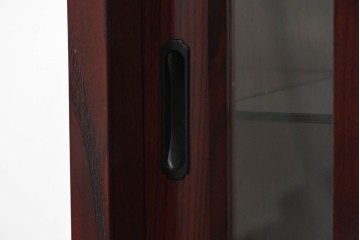 中古　美品　筑後民芸　川野工芸　力強く美しい木目が際立つ飾り棚　(R-089988)