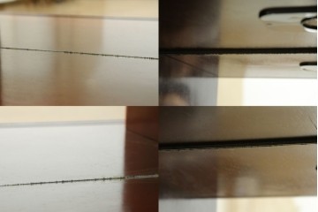 中古　美品　筑後民芸　川野工芸　力強く美しい木目が際立つ飾り棚　(R-089988)