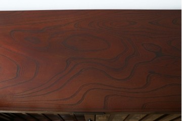 中古　美品　筑後民芸　川野工芸　力強く美しい木目が際立つ飾り棚　(R-089988)
