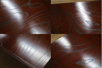 中古　美品　筑後民芸　川野工芸　力強く美しい木目が際立つ飾り棚　(R-089988)
