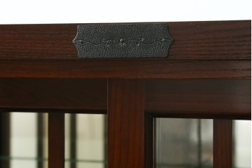 中古　美品　筑後民芸　川野工芸　力強く美しい木目が際立つ飾り棚　(R-089988)