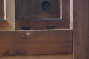 和製アンティーク　透かし彫りの意匠が趣を添える四尺京水屋　(R-089992)