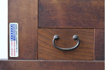 和製アンティーク　透かし彫りの意匠が趣を添える四尺京水屋　(R-089992)