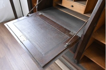 フランスアンティーク　1930年から1940年頃　アールデコ　アーチ型のガラス扉が美しいサイドバイサイドビューローブックケース　(R-090002)