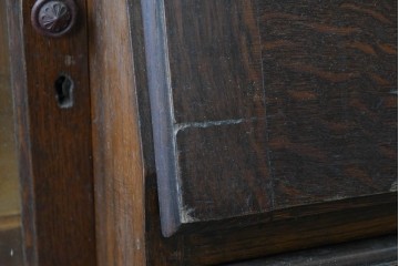 フランスアンティーク　1930年から1940年頃　アールデコ　アーチ型のガラス扉が美しいサイドバイサイドビューローブックケース　(R-090002)