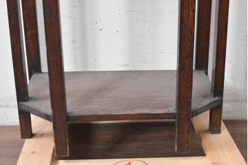 イギリスアンティーク　1920年頃　オーク材　幾何学模様が印象的なコンソールテーブル　(R-090004)