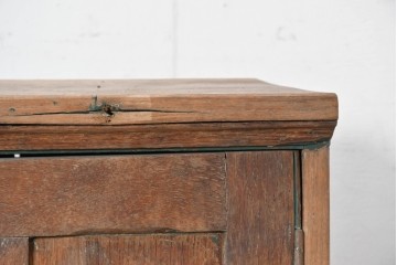 イギリスアンティーク　1920年から1930年頃　オーク材　奥行約29cmの薄型!　素朴な風合いの4枚扉キャビネット　(R-090006)