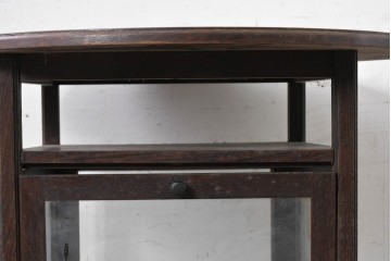 イギリスアンティーク　1940年頃　オーク材　飾って楽しめるショーケース付きコーヒーテーブル　(R-90009)