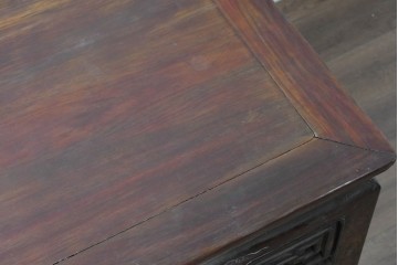 中国ヴィンテージ　オリエンタルな透かし彫りが印象的なダイニングテーブル　(R-090011)