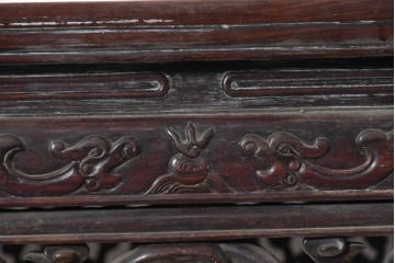 中国ヴィンテージ　オリエンタルな透かし彫りが印象的なダイニングテーブル　(R-090011)